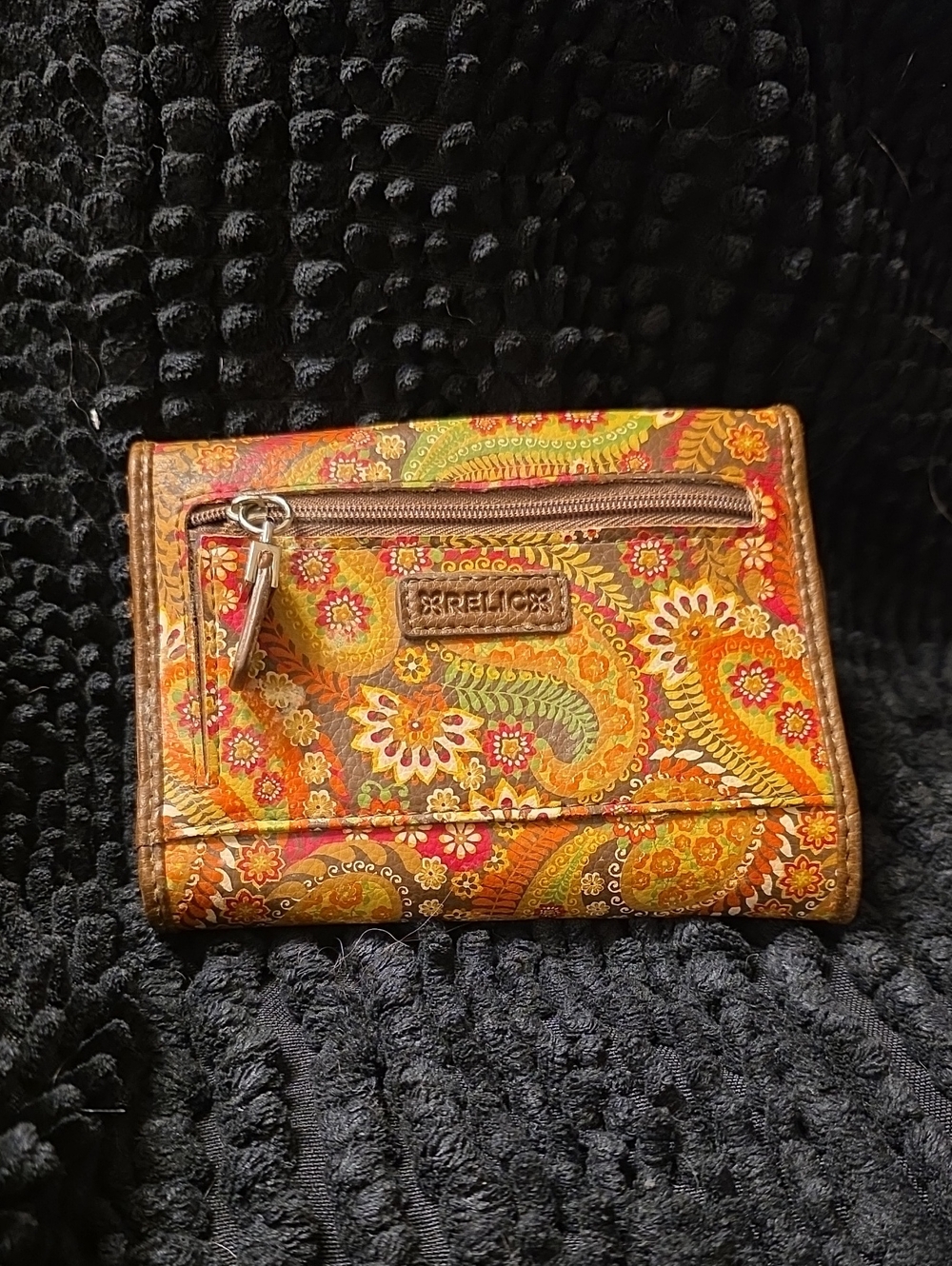 Relic Orange Paisley Pattern Wallet - Picture 1 of 6